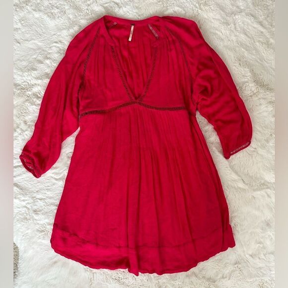 FREE PEOPLE FP Go Lightly V-Neck 3/4 Dolman SLEEVE
Swing Dress in hot pink - Picture 7 of 16